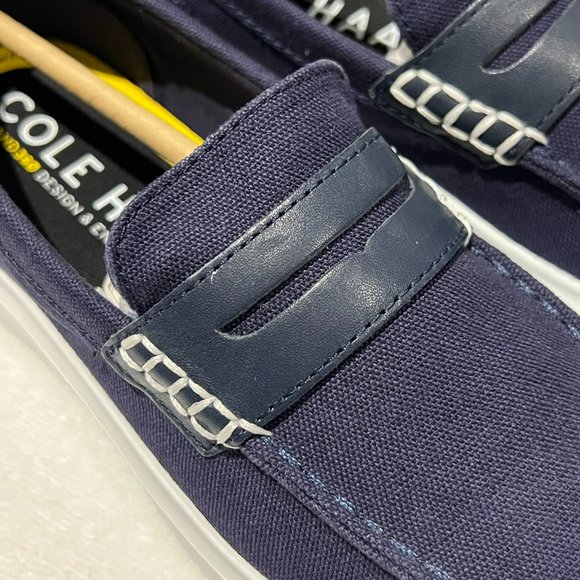 COLE HAAN GP Rly Marine Blue Canvas Loafers - Size 6 - NEW! - Picture 7 of 13